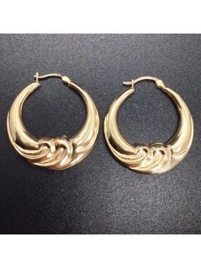 10K SOLID GOLD HOOP EARRINGS 30mm